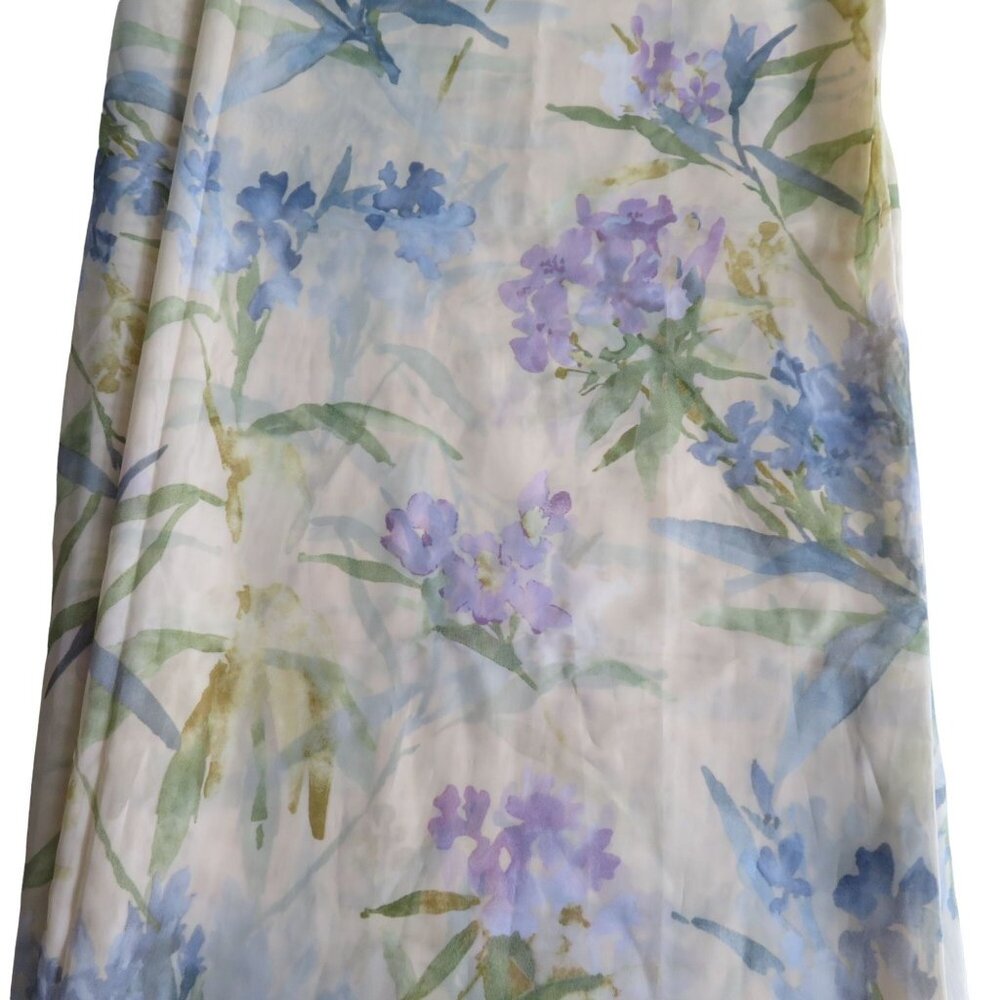 WestPoint Stevens Window Treatment Scarf Sheer Beige Blue Purple Floral 60"x144"